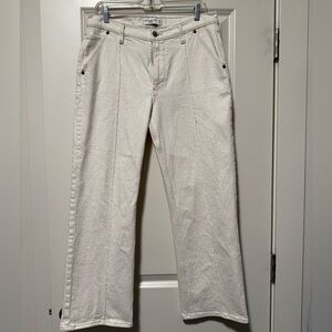 Abercrombie & Fitch Cream Mid-Rise Pants
